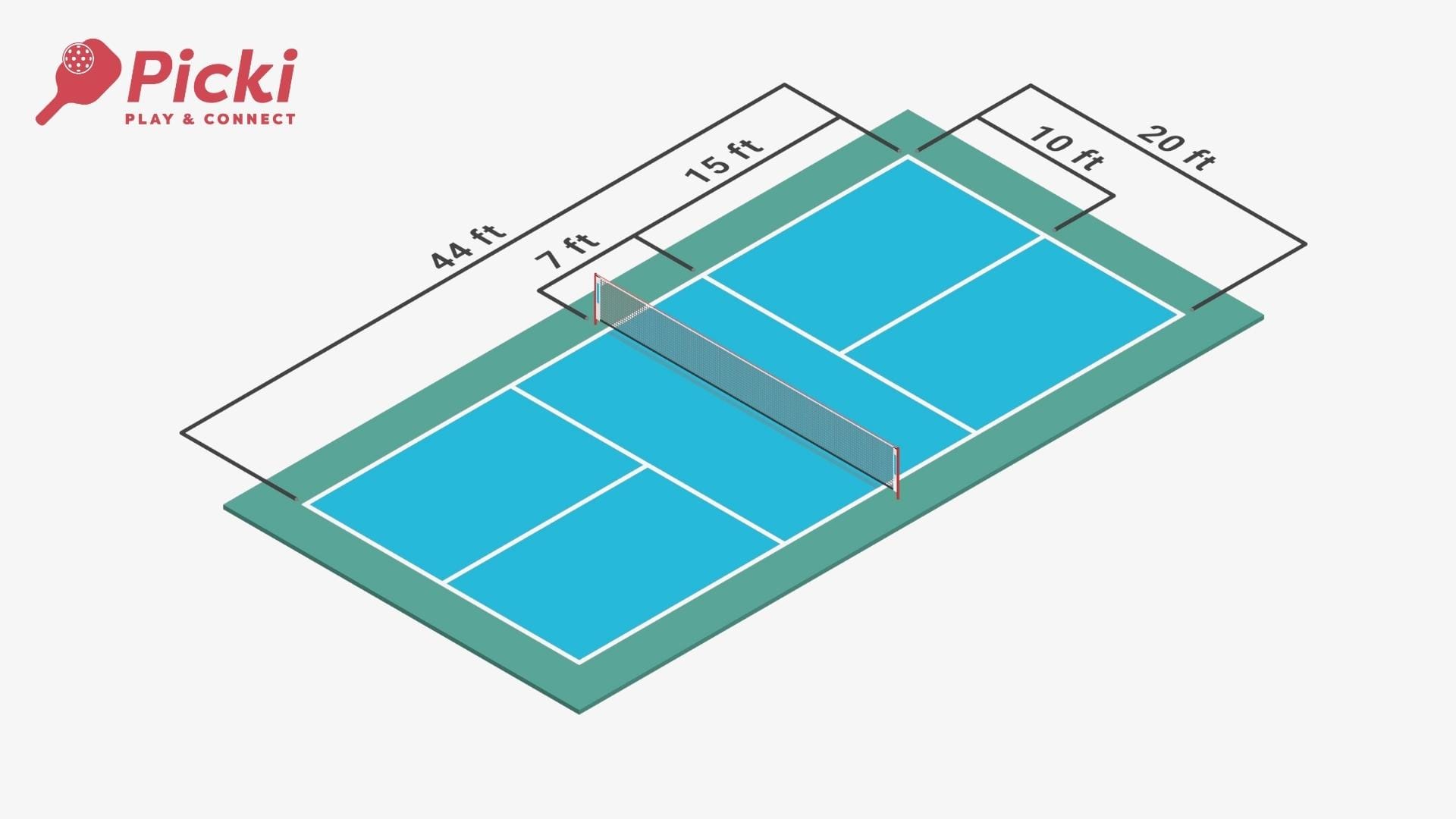 Kích thước sân Pickleball tiêu chuẩn quốc tế là bao nhiêu?