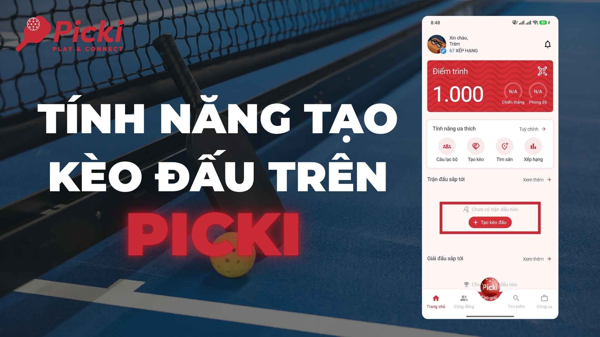 Tại sao xu hướng ghép kèo Pickleball qua app đang bùng nổ?